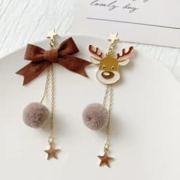 Exquisite Pearl Moon Asymmetric Water Drop Earrings For Women Korean Fashion Butterfly Flower Zircon Earring Wedding Jewelry