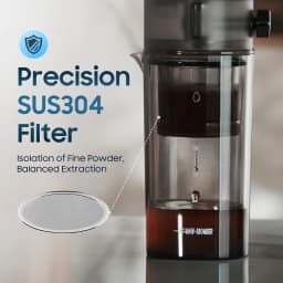 MHW-3BOMBER Iced Coffee Maker 400ml Cold Brewer Portable Cold Brewing Coffee Kettle Glass Coffee Pitcher Summer Camping Tools