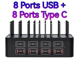 150W Universal Multi USB Charger 16 Port USB Type C Fast Charging Station Stand For Ipad Iphone 17 16 Samsung S22 Xiaomi Tablet