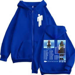 Hit Me Hard and Soft Tour 2025 Zipper Hoodies High Street Fashion Trend Zip Up Sweatshirts Men Women Casual Oversized Pullovers