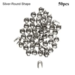 50Pcs 3mm Mini Buckle Round Bead Claw Hammer Ultra-small Metal Buckles Stuffed Toys DIY Doll Clothes Doll Accessories