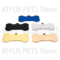 Wholesale 100pcs Bone Pet ID Tag Blank Engraved Stainless Steel Pet Supplies Cat Collar Accessory DIY Name Pendant Personalized