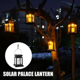 Solar Candle Lantern IP44 Waterproof Hanging Lantern Light Auto ON/OFF Solar Landscape Light for Garden Path Yard Patio Driveway