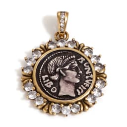 1 Piece Brass Coin Pendants Antique Silver Color Antique Bronze Two Tone Head Portrait For DIY Jewelry Making