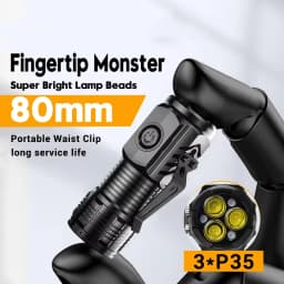1-10PCS Mini LED Tactical Flashlight,Rechargeable EDC Pocket Light w/Clip,5 Modes High Lumens Torch,Outdoor Camping Emergency