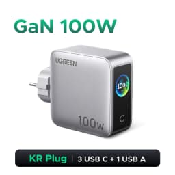 UGREEN 100W GaN Charger With Smart Display EU/UK/US Foldable Plug QC4.0 AVS For Macbook Pro Laptop iPhone 18 17 Pro iPad Samsung