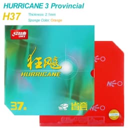 DHS Hurricane 3 H37 Table Tennis Rubber Provincial National Ping Pong Rubber Blue/Orange Sponge Professional for Backhand Loop