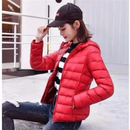 Autumn Winter New Parkas Down Coat Women's Short Stand-UP Collar Hooded Warm Cotton Padded Jacket Large Size Outcoat Female Tops