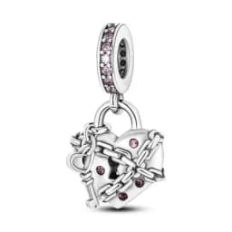 Romantic Tower & Love Lock Key Charms Beads Fit DIY 925Sterling Silver Bracelet Necklace Women Birthday Anniversary Jewelry Gift