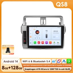 Hizpo AI Voice Car Radio Android Auto Multimedia For Toyota Land Cruiser Prado 150 2013-2017 4G Carplay Autoradio No 2din DVD