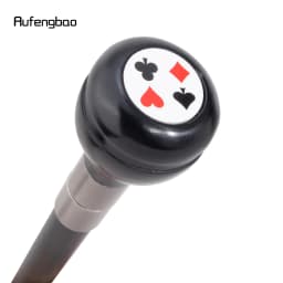 Black Resin Round Poker Crosier Performance Stage Walking Cane Decorative Cane for Cosplay and Parties Walking Stick