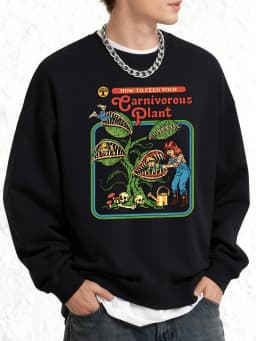 Earnivorous Plantpattern New Sweatshirt For Men Crewneck All-Match Clothing Oversize Winter Pullovers Unisex Soft Long Sleeve