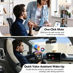 Mpow A6 Bluetooth 6.0 Headset with Microphone 96-Hour Open Ear Noise Canceling Wireless Earpiece Mute Button for Trucker Office