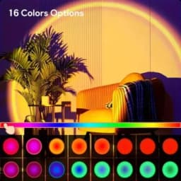 Sunset Projection Light with Remote Control, 16-Color Changing LED Night Light for Bedroom Photography