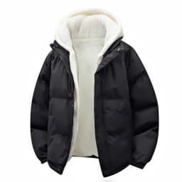 Puffer Jacket Men's Plush Thickened Parkas New Men's Hooded Fake Two Piece Winter Lamb Wool Jacket Male Fleece Liner Warm Coat