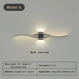 Wall Lamp LED Long Strip 60/80 Wall Sconce Home Decora Living Room Background Restaurant Bedroom Modern Illumination Fixtures