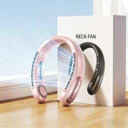 New Mini Air Cooler USB Hanging Neck Fan Portable Bladeless Mini Rechargeable Mute LED Digital Display 5 Gear Electric Fans