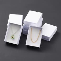 PandaHall 60pcs Rectangle Cardboard Necklace Boxes with Sponge 9x6.5x2.8cm in Black and White for Jewelry Display Gift Packaging