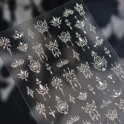 Elegant Gold Scepter 5D Nail Art Stickers Gorgeous Gemstone Luxury Courtly Pattern Necklace Frame Self Adhesive Manicure Decals