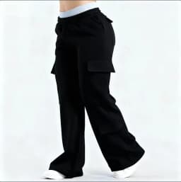 2026 Women‘s Wide Leg Cargo Pants Elastic Waistband with Large Pockets Casual Fitness Sportswear Y2k Long Pants