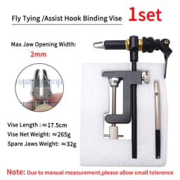 Elllv 360° Rotation Assist Hook Binding Vise/ Fly Tying C-Clamp Vise with Hardened Steel Jaws Fishing Lure Making Tools