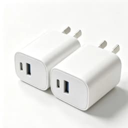 Dual Port PD Fast Charger AU Plug, USB-C + USB-A Wall Charger Adapter for iPhone, Samsung, Android Phones & Tablets