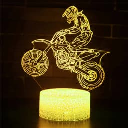 Nighdn Acrylic LED 3D Illusion Lamp Motorcycle Rider Night Light for Kids Bedroom Decoration Birthday Christmas Gift for Boys