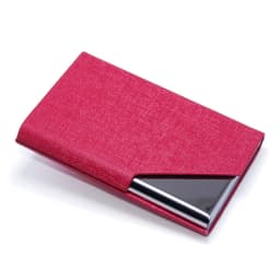 Metal Business Card Holder - Waterproof PU Leather Stainless Steel Card Case for Men and Women