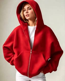 2026 Women Solid Full Zip Up Hoodie Casual Loose Pocket Hooded Jacket Soft Long Sleeve Sweatshirt Autumn Winter Couple Outerwear