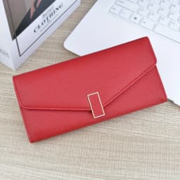 Classic Solid Color Long Wallet, Trendy Women's Credit Card Holder, Simple Coin Purse