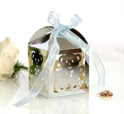 10pcs Blue Gift Box for Children's Day Birthday Wedding Party Candy Boxes Packaging Laser Hollow Cute Bear Chocolate Wrapping
