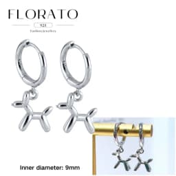 925 Sterling Silver ear needles Animal Butterfly/Elephant/Shell Pendant Hoop Earrings For Women Fashion Jewelry Accessories