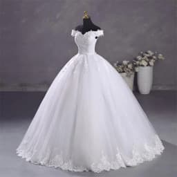 Ashley Gloria Pure White Wedding Dresses Elegant Boat Neck Ball Gown Simple Vestido De Noiva Plus Size Robe De Mariee