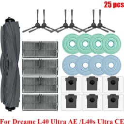 Accessories For Dreame L40 Ultra AE/ Dreame L40s Ultra CE/ Dreame D20 Ultra Cleaner Main Side Brush Fish Scale Microfiber Cloth