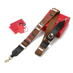 CH Wide Shoulder Bag Strap Set With Monogram Print Leather Accents And Heavy Duty Metal Hardware For Daily Use