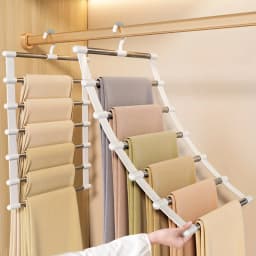 Multi Functional Pants Rack, Cloud Ladder Hanging, Folding Pants Rack, Stainless Steel Pants Clip, Multi-Layer Seamless Storage