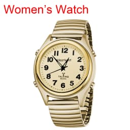 Hearkent English Talking Watch for Elderly Classic Elastic Strap Watch US Atomic Clock Digital Watch Couple Watch Parents Gift