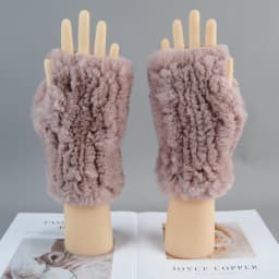 2026 New Fashion Real Rex Rabbit Fur Gloves Women Winter Genuine Fur Mittens Girl Fingerless Gloves Wrist Warmer Elastic Fluffy