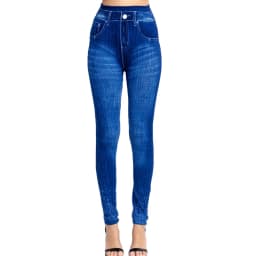 Women Striped Print False Jeans High Elastic Slim Leggings Outdoor Wearing Running High Waist Sexy Hip Lift Fashion Yoga Tights