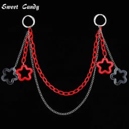 ITA Bag Decoration – Adjustable Chunky Chain Strap with Shiny Colorful Pendant, DIY Handmade Belt-Style Accessory for Bags
