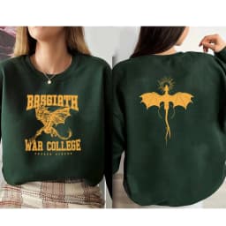 Vintage Fourth Wing Sweatshirt Dragon Rider 2 Side Print Basgiath War College Hoodie Empyrean Series Fantasy Bookish Sweatshirts