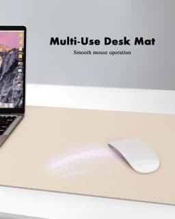 Double-Sided Desk Pad, Leather Desk Mat, Eco Cork Desk Pad Protector, Large Mouse Pad Waterproof Desk Writing Pad for Office