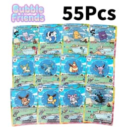 55Pcs Cute DIY Card Proxy Poke My bubble friends Holographic Anime Version Pocket Monster Collection Cards Eevee Charizard