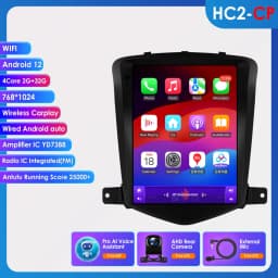 9.7'inch 2Din Carplay Android 13 Car Radio For Chevrolet Cruze J300 2008-2012 Multimedia Navi GPS Head Unit Stereo BT 4G Player