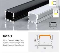 0.5m U/W Style LED Aluminum Profile Black Silver Channel Holder PC Cover Bar Lamp For Cabinet Closet Decor Linear Strip Light