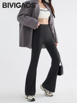 BIVIGAOS Seamless Micro Flared Shark Pants Women Multicolor High Waist Casual Fashion Sexy Leggings Skinny Tight Horseshoe Pants