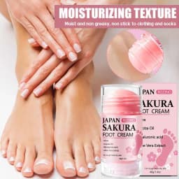 [Super Anti-Cracking] Sakura 60% Urea + 2% Salicylic Acid Hand and Foot Stick Plus+, Super Anti-Cracking Hand and Foot Cream Stick, Moisturizes from Within in 5 Minutes, Fast Results, 72-Hour Deep Hydration, Locks in Moisture, Prevents Cracking, Protects Skin Barrier, Smoothes Skin, Leaves It Smooth and Flawless, Improves Skin Elasticity, Presents a Healthier Skin, Suitable for Extremely Dry, Cracked, and Rough Hands and Feet, Stick Design