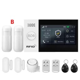 2.4G WIFI Smart GSM Alarm System Work with TUYA Smart Life Security Protection For Home with PIR Wireless Solar Siren Alexa