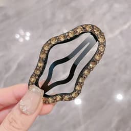 2pcs Women Hairpin Full Diamond Cloud Shaped Back Head Hairpin Broken Hairs Finishing Headdress Grab Clips Rhinestones Headwears