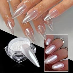 Pearl White Moonlight Mirror DIY Nails Powder Nails Glitter Aurora Shining Pigment Chrome Dust Woman Nail Art Decoration